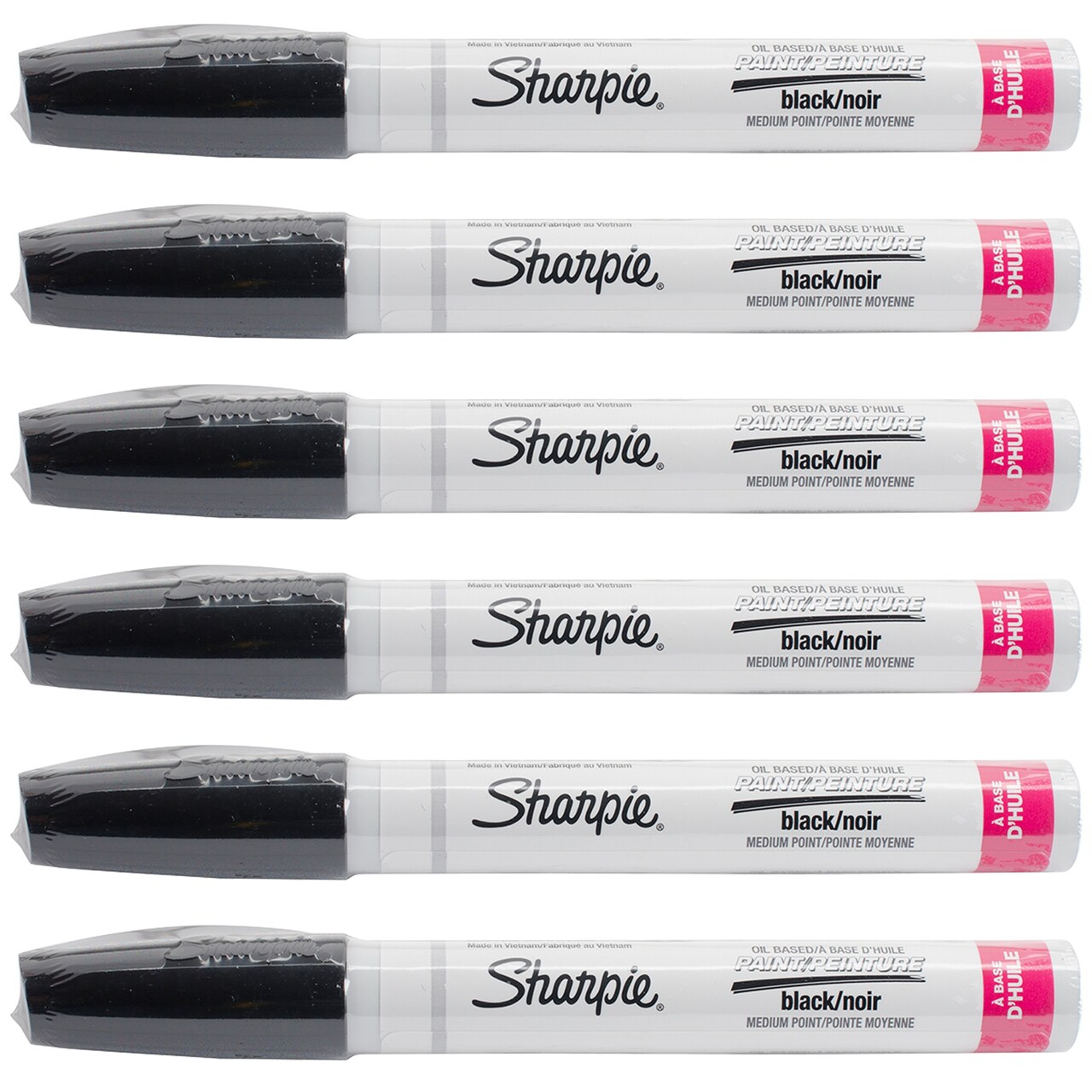 Multipack of 6 - Sharpie Medium Point Oil-Based Opaque Paint Marker-Black